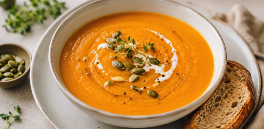 Bol de crema de calabaza